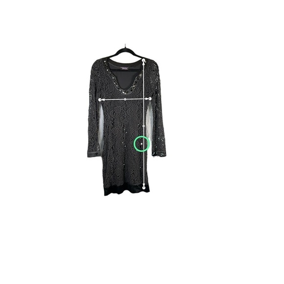 Hale Bob Crochet Long Sleeve Overlay Dress Black Gothic Fairy Witchy Whimsigoth - Picture 6 of 16